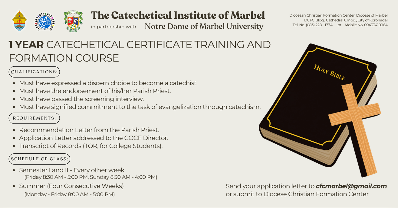 1 Year Catechetical Certificate Training and Formation Course